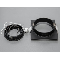 Квадратний поворотний точковий алюмінієвий світильник, чорний Diasha PMR-201-S-BK