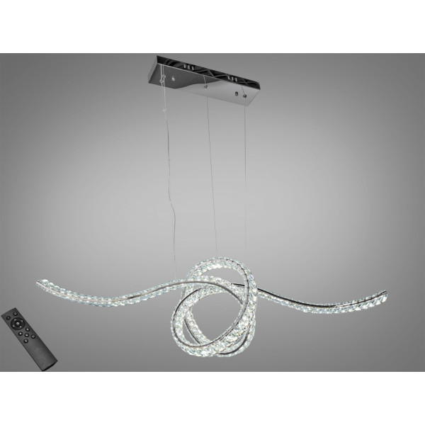 Світлодіодна люстра Diasha хром 85Вт з пультом Diasha D8821/1100x300CH