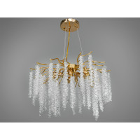 Вражаюча підвісна кришталева золота люстра "Гліцинія", 8 ламп Diasha 605-600GD