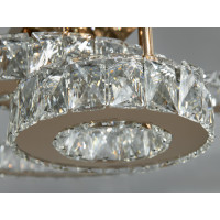 Кришталева лед люстра смарт світильник з пультом, 75 Вт, золото Diasha 7708-3D/G