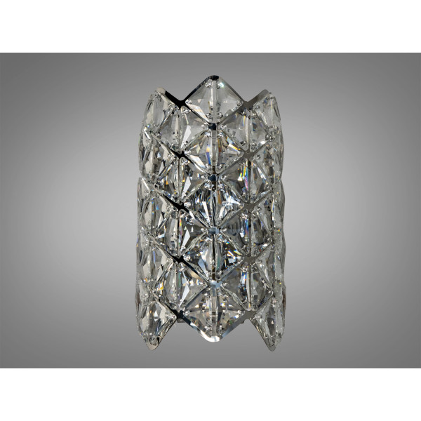 Елегантне класичне бра з кришталю під дві лампи, срібного кольору Diasha 9133-B300CH Елегантне класичне бра з кришталю під дві лампи, срібного кольору Diasha 9133-B300CH