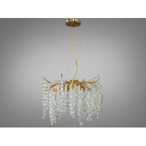 Підвісна люстра Diasha серія Гліцинія золото 8 ламп кришталь Diasha 603-600GD