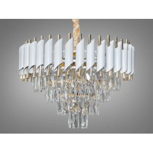 Люстра підвісна кришталева білий золото 6xE14 Diasha N9001-500WH+SGD