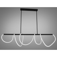 Лінійна підвісна лед люстра на кухню з серії "Роуплайт", 48W, чорна Diasha 9752-L1500BK