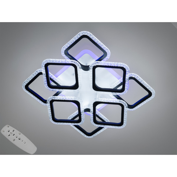 Стельова світлодіодна люстра з димером 130W Diasha AS8170/4+4BKLED3colordimmer