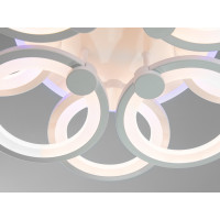 Біла люстра led кільця з дімером та LED підсвічуванням, 150W Diasha 8022/4+4WHLED3colordimmer