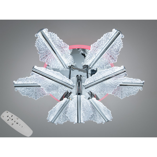 LED люстра хром пульт димер 95 Вт 9 елементів Diasha S25106/6+3HRLED3colordimmer