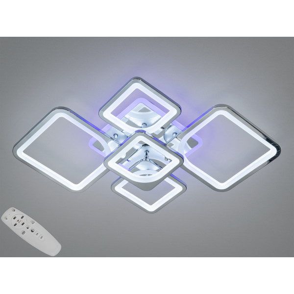 Пристельова LED люстра Серія 8060 хром пульт дімер підсвітка 95Вт Diasha 8060/2+3HRLED3colordimmer