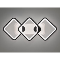 Світлодіодна люстра квадрати з пультом, дімером, підсвічуванням, 75W Diasha 8060/2+1BKLED3colordimmer