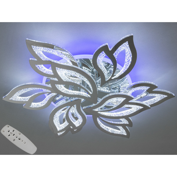 Стельова декоративна лед люстра з комбінованим освітленням, 140W, хром Diasha 2455/6+3HRLED3colordimmer Стельова декоративна лед люстра з комбінованим освітленням, 140W, хром Diasha 2455/6+3HRLED3colordimmer