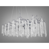 Унікальна підвісна кришталева люстра витягнутої форми, 14 ламп, хром Diasha 609-L1200CH