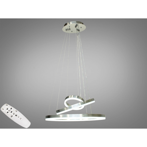 Підвісна світлодіодна люстра з пультом, диммером, 90 Вт, хром Diasha D8174-600+400+200HRdimmer Підвісна світлодіодна люстра з пультом, диммером, 90 Вт, хром Diasha D8174-600+400+200HRdimmer
