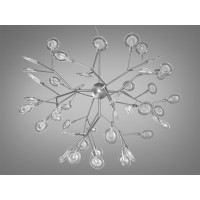 Люстра в зал 45 лампочки хром сатин Diasha 887-45CSL