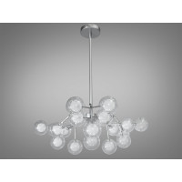 Люстра в зал 18 лампочки, хром сатин Diasha 886-18BSL