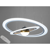 Світлодіодна підвісна люстра 2391-600+400WH біла з двома кільцями Diasha 2391-600+400WH