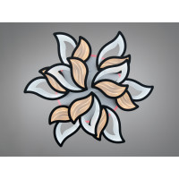 Світлодіодна люстра пелюстки чорна 220W 6+2 димер Diasha 9033/6+3BKLED3colordimmer