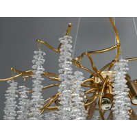 Вражаюча підвісна кришталева золота люстра "Гліцинія", 8 ламп Diasha 605-600GD