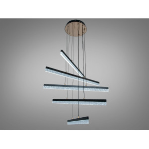 Підвісна LED люстра 5 ліній чорна 70 Вт з пультом Diasha SX1016/5BK