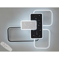 Стельова LED люстра з ефектом зоряного неба, 105Вт, білий+чорний Diasha 2449WH+BKdimmer