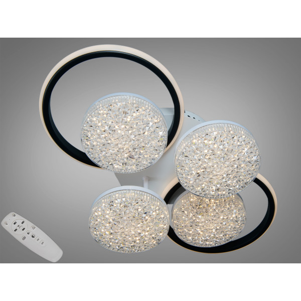 Стельова світлодіодна люстра Diasha чорна 135W Diasha 2565WH+BKdimmer