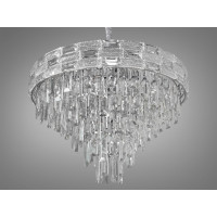 Підвісна кришталева люстра Diasha 9085-600 хром 13xE14 кругла каскадна на ланцюгу Diasha 9085-600CH