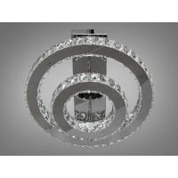 Інноваційна кришталева світлодіодна люстра кільця, 40Вт, хром Diasha 7708-2D/HR