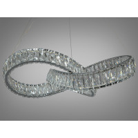 Унікальна кришталева світлодіодна люстра на підвісах, 110 Вт, хром Diasha 536/600CH