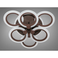 ЛЕД люстра Серія 8022 коричневий з кільцями дімер і червоне підсвічування 72W Diasha A8022/3+3CFLED3colordimmer