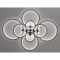 Світлодіодна люстра з пультом, диммером, підсвіткою, 175W, чорна Diasha 8022/8BKLED3colordimmer