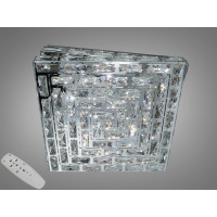Люстра LED кришталева квадрат хром 82W пульт Diasha 7737/500x500CH