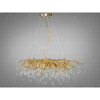 Багата кришталева золота люстра витягнутої форми на 10 ламп Diasha 607-L900GD