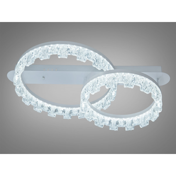 Стельова світлодіодна люстра Diasha MX78205-400+300WH біла 64 Вт акрилові кільця Diasha MX78205/400+300WH