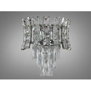 Вишукане кришталеве приліжкове бра виконане в класичному стилі, хром Diasha 8017/2WCH