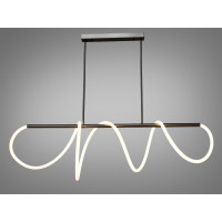 Дизайнерська силіконова лед люстра в кухню, вітальню, чорний хром, 48W Diasha SY9752-L1500BHR