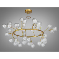 Декоративная люстра в зал 54 лампочкии, золото сатин Diasha Y889-54BGD