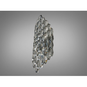 Елегантне класичне бра з кришталю під дві лампи, срібного кольору Diasha 9132-B420CH