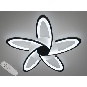 Сучасна пристельова світлодіодна люстра з пультом, 72Вт, біла Diasha 2445/5BKdimmer