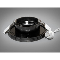 Алюмінієвий точковий врізний світильник в гіпсокартон, чорний хром Diasha PR-14-BHR