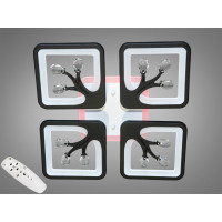 Пристельова LED люстра з пультом і підсвічуванням, 85W, черная Diasha S8157/4BKLED3colordimmer