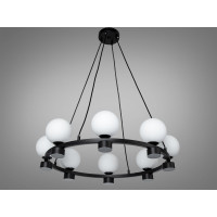 Підвісна люстра чорна матові скляні кулі лофт мінімалізм Diasha LQ7121/16BK