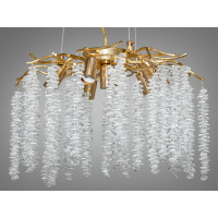 Дизайнерська підвісна кришталева люстра "Гліцинія", 6 ламп, золото Diasha 605-450GD