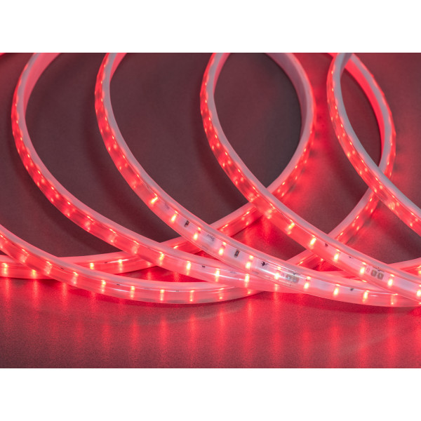 LED стрічка 220в, 120 шт/м, герметична, 12мм, червоний Diasha P220-2835-120-RED-65-12