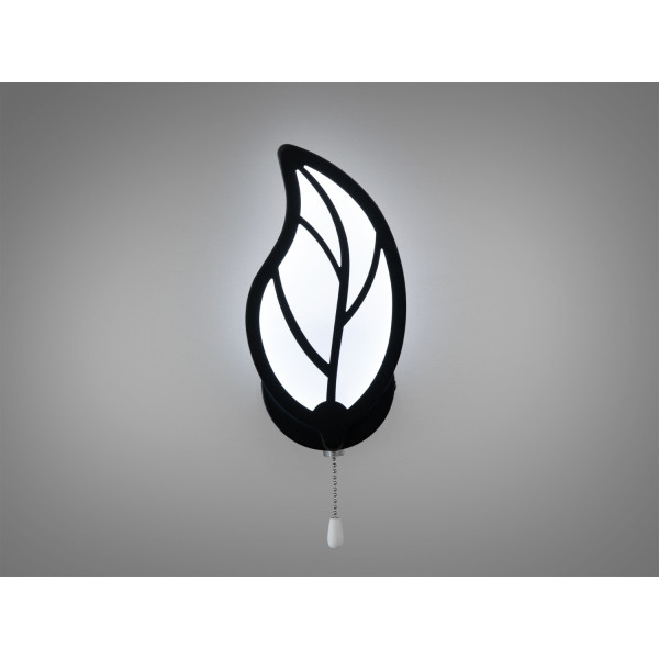 Дизайнерське світлодіодне бра світильник листочок, 15W, чорний Diasha 8028/1BK