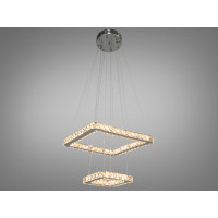 Сучасна красива кришталева світлодіодна люстра підвіс, 38W, хром Diasha 7223-2W/400+210HR