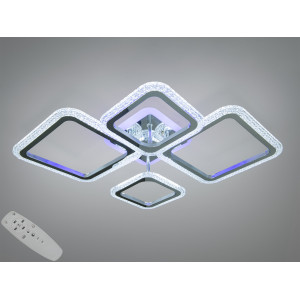 Стельова люстра LED чорна 85W 5 модулів 2+2 диммер Diasha A8170/2+2HRLED3colordimmer