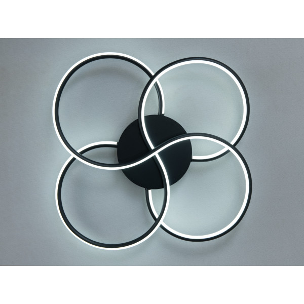 Світлодіодна люстра Diasha чорний 60 Вт чотири кільця Diasha WG5098/2BK