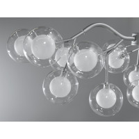 Люстра в зал 18 лампочки, хром сатин Diasha 886-18BSL