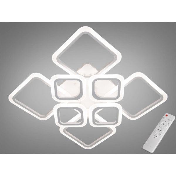 Світлодіодна люстра смарт світильник з ІЧ пультом та димером, 105W Diasha HA8060/4+4WH