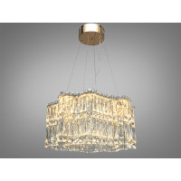 Підвісна кришталева люстра LED золото 68Вт Diasha 576/500G