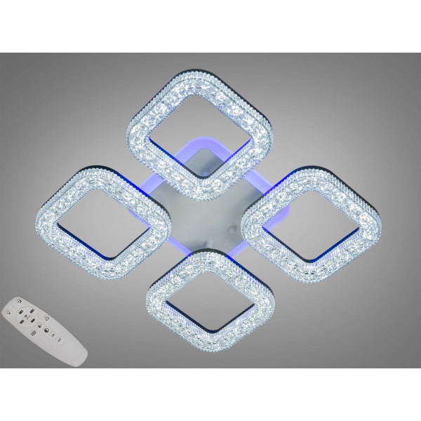 Пристельова світлодіодна чорна люстра з пультом, підсвіткою, 50W Diasha S2205/4BKLED3colordimmer